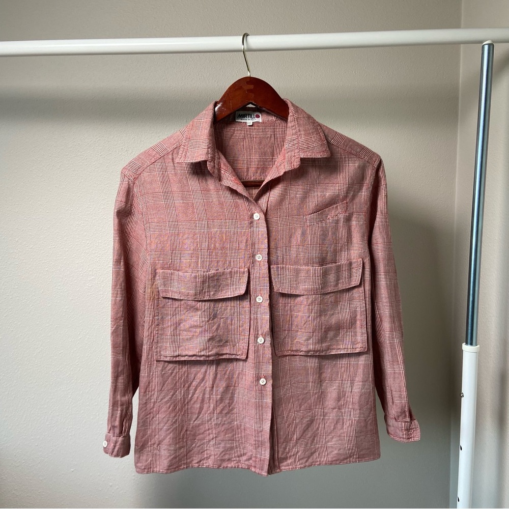 Vintage Mirtillo Wool and Silk Plaid Shirt Medium